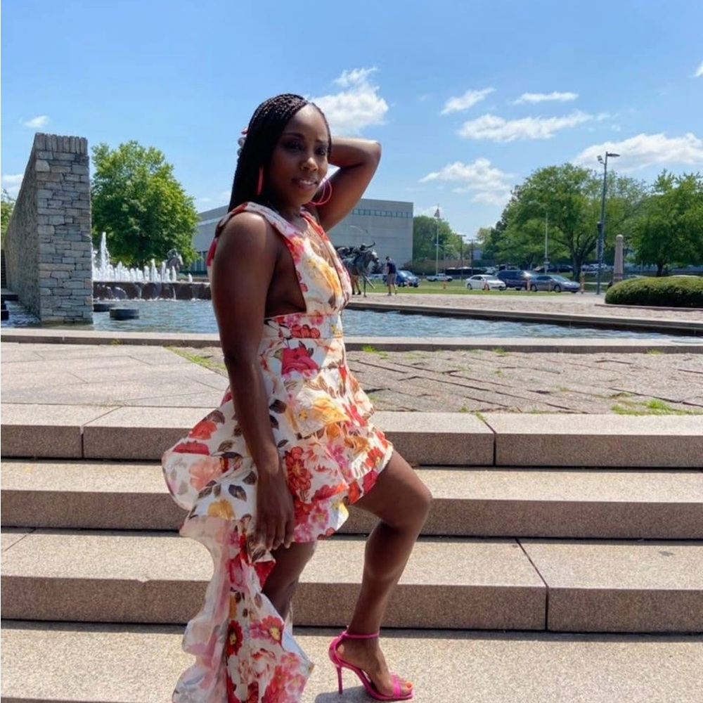 Fashion Nova Floral High-Low Dress